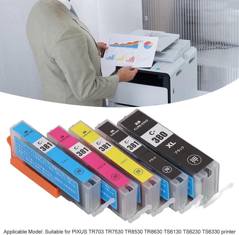 Compatible Ink Cartridges For Canon PIXUS TR703 TR7530 TR8530 TR8630 TS6130 TS6230 TS6330 Printers 5 Colors Set - Image 4